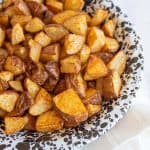 bowl of diced roasted potatoes