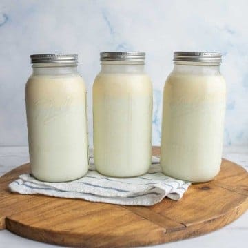 three mason jars of buttermilk