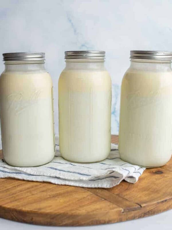 three mason jars of buttermilk