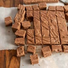 chocolate fudge cut into squares