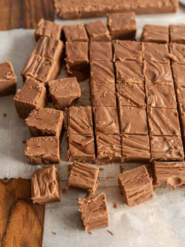 chocolate fudge cut into squares