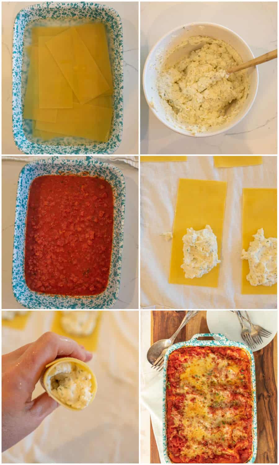 collage on how to make manicotti