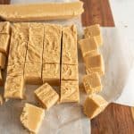 peanut butter fudge cut into squares