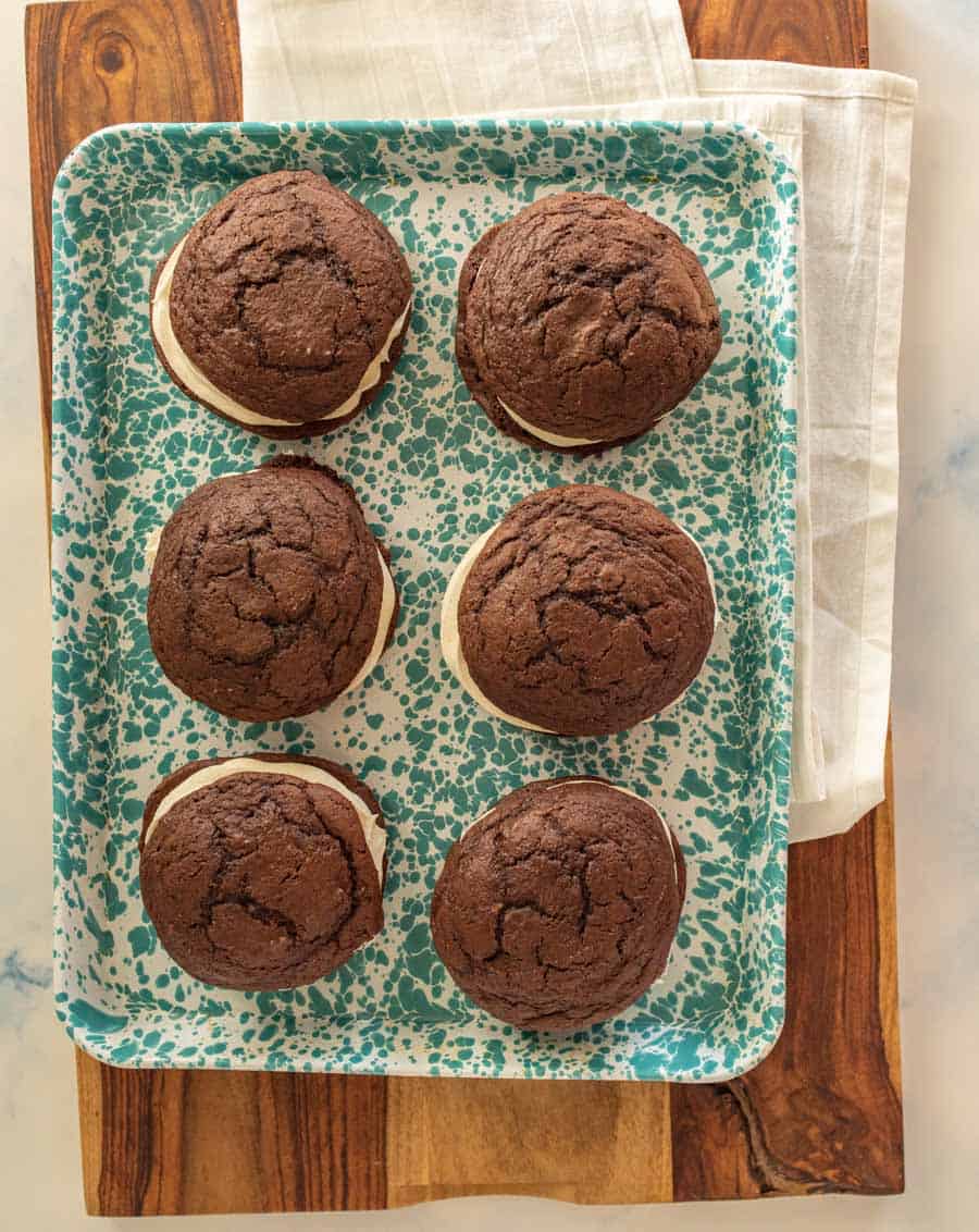 top view of a tray of whoope pies