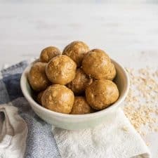 picture of a bowl of peanut butter protein balls