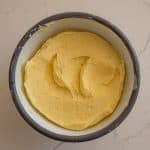 top view of a bowl of fresh butter