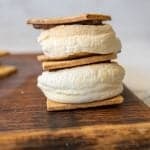 side view of air fried smores stacked on top of each other