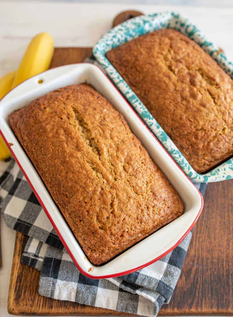 two loaves of banana bread