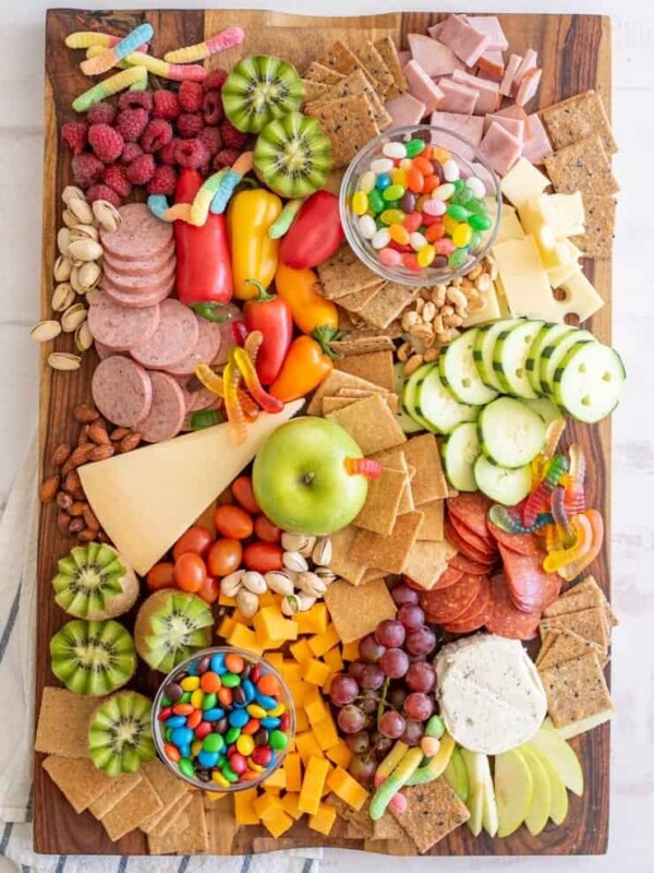 top view of a cheese board