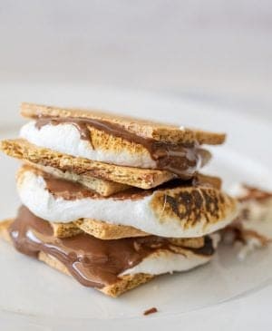 cooked smores stacked on top of each other