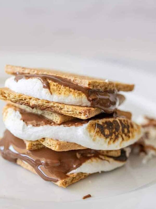 cooked smores stacked on top of each other