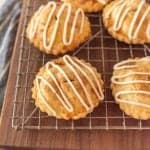 close up picture of apple hand pies on a cooling rack