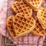 heart shaped waffles on a cooling rack