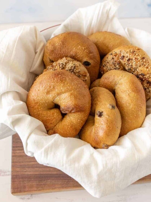bowl filled with bagels