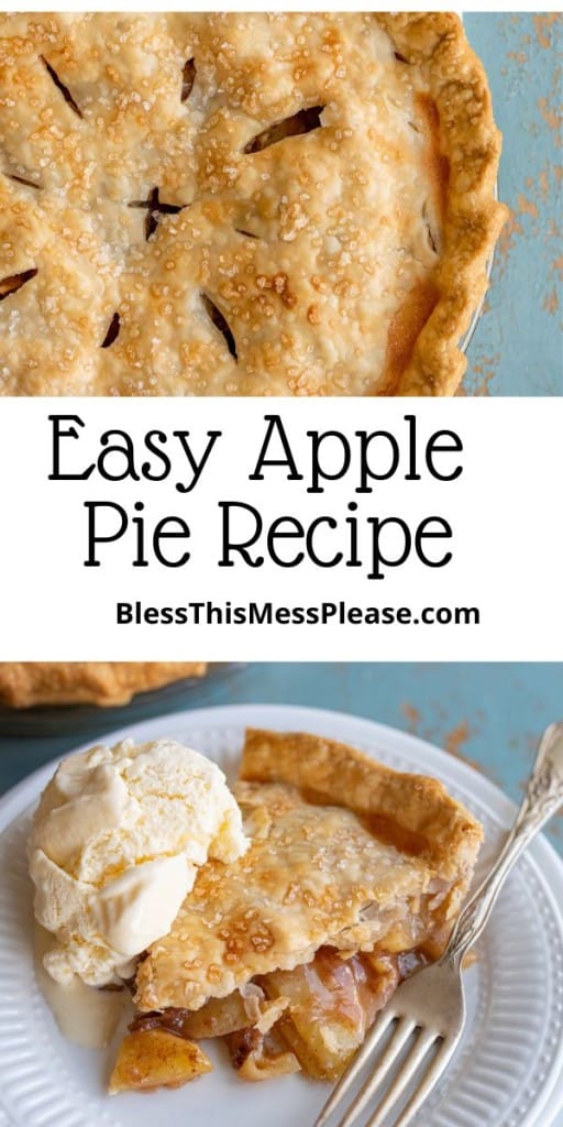 pin of easy apple pie recipe