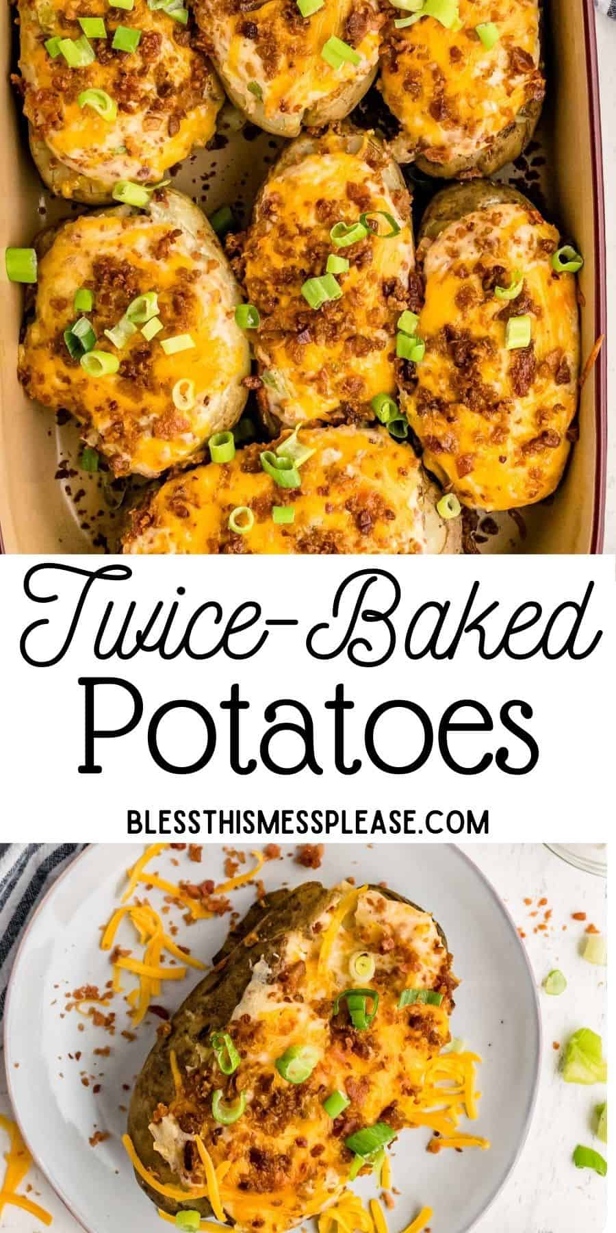 Twice Baked Potatoes Recipe with Bacon & Cheese | Easy Side Dish Idea