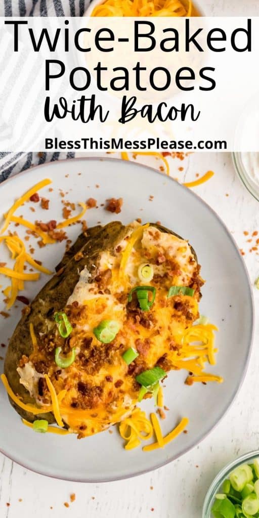 Twice Baked Potatoes Recipe with Bacon & Cheese | Easy Side Dish Idea