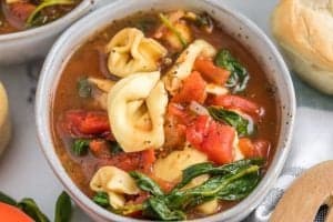 Quick and Easy Tortellini Soup with Spinach