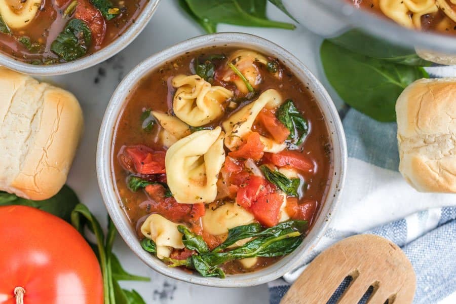 Quick and Easy Tortellini Soup with Spinach — Bless this Mess