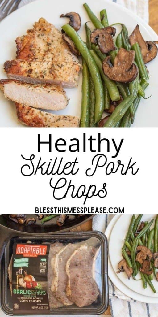 Skillet Pork Chops with Mushrooms and Green Beans — Bless this Mess