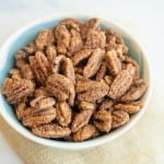 side view candied pecans