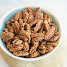side view candied pecans