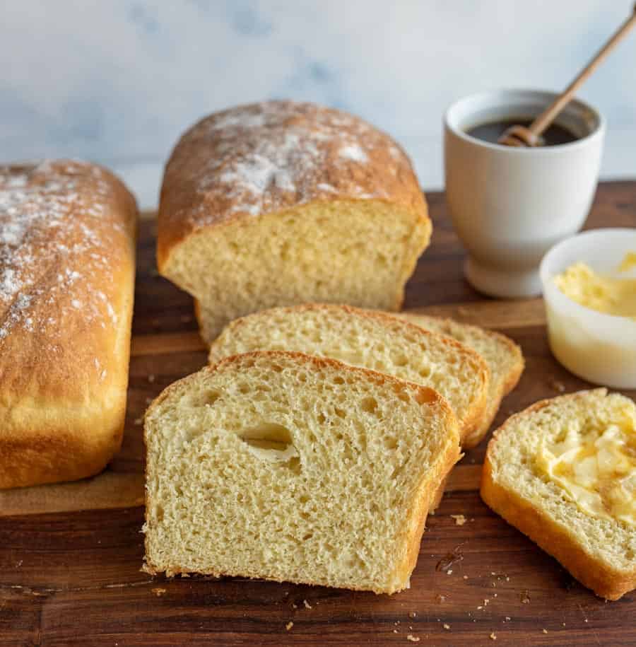 sliced airy potato bread