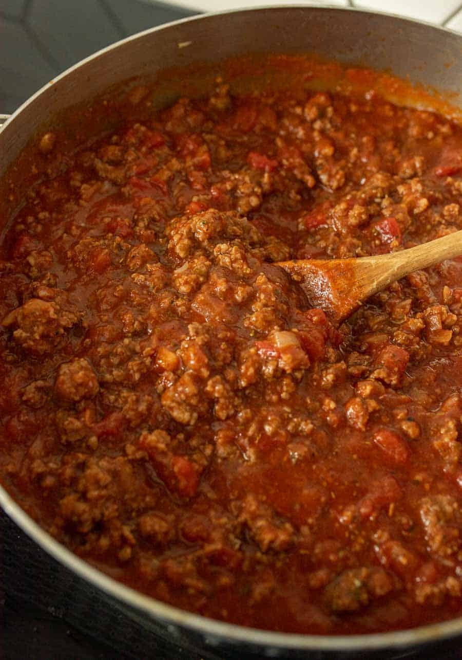rigatoni pasta bake meaty red sauce ingredients