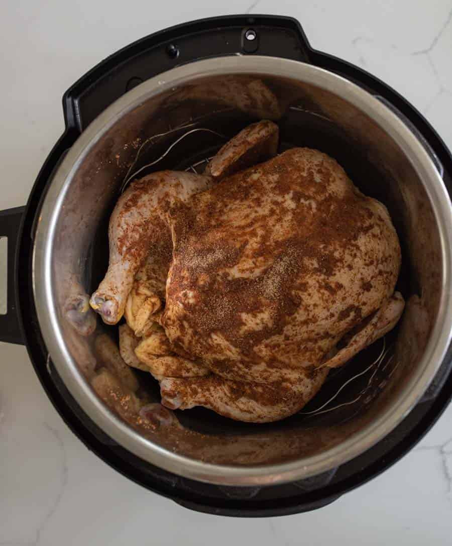 whole chicken in instant pot and seasoned