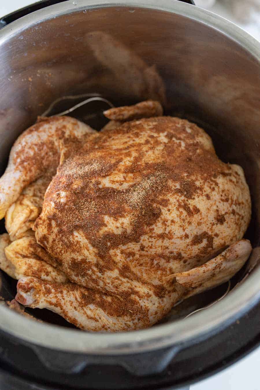 whole chicken in instant pot and seasoned