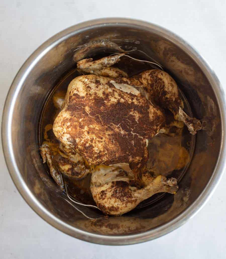 whole chicken in instant pot and seasoned