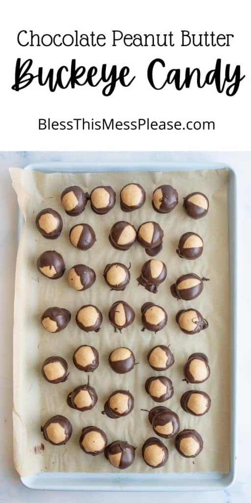pin for chocolate peanut butter buckeye candy