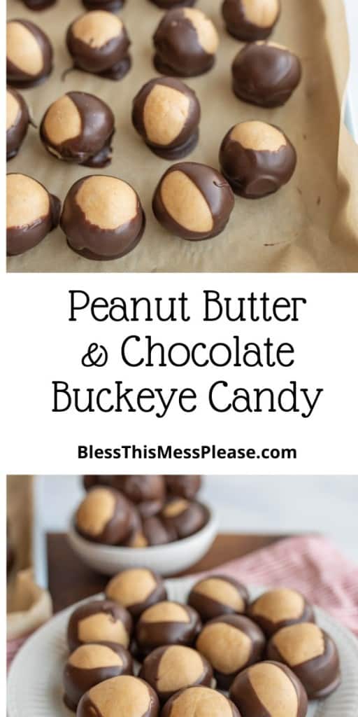 pin for chocolate peanut butter buckeye candy