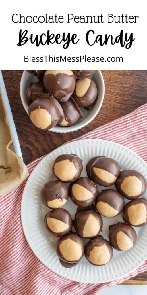 pin for chocolate peanut butter buckeye candy