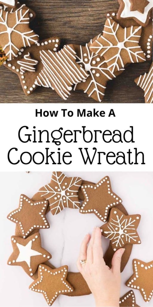 pin for how to make a gingerbread cookie wreath