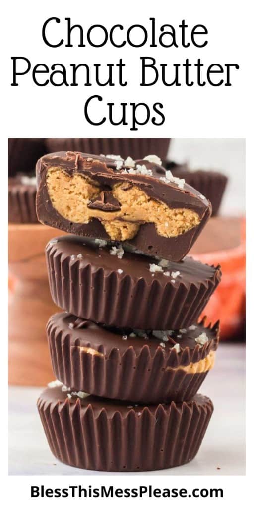 pin for homemade chocolate peanut butter cups