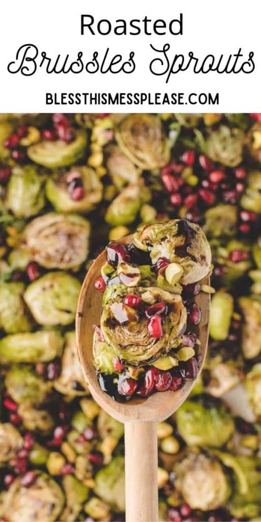 pin for roasted Brussels with pomegranates
