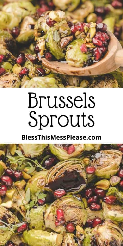 pin for roasted Brussels with pomegranates