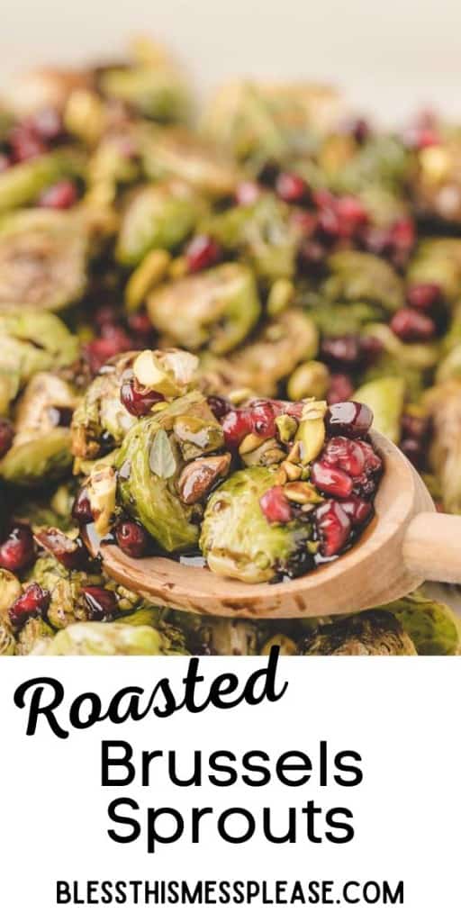pin for roasted Brussels with pomegranates