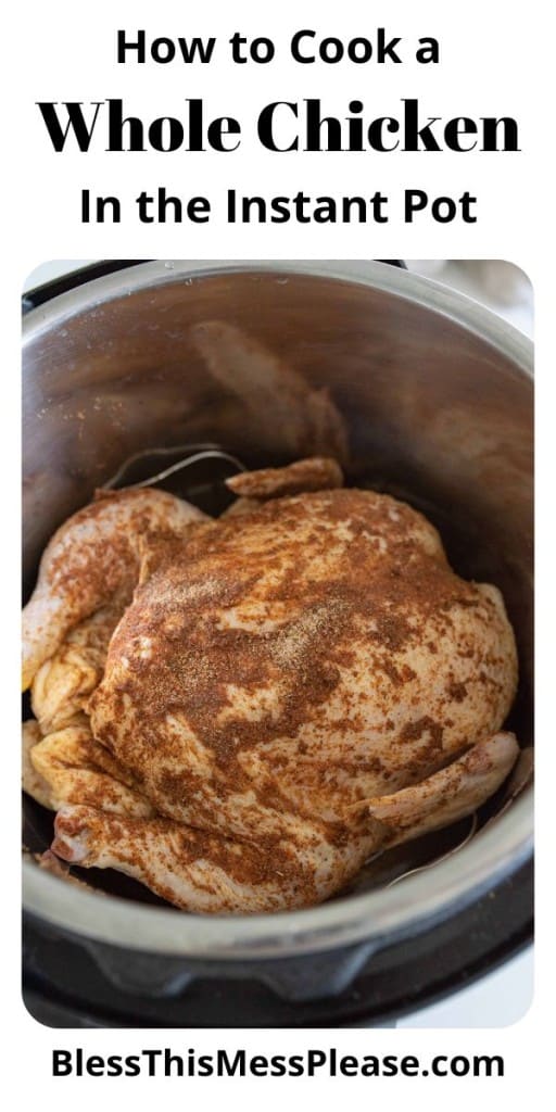 pin for how to cook a whole chicken in an instant pot