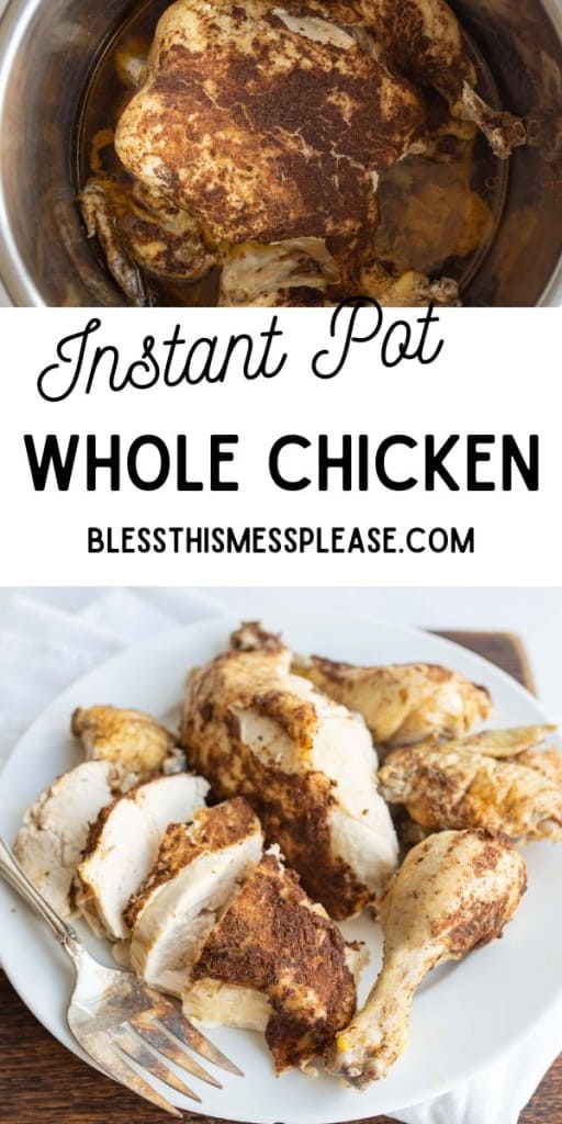 pin for how to cook a whole chicken in an instant pot