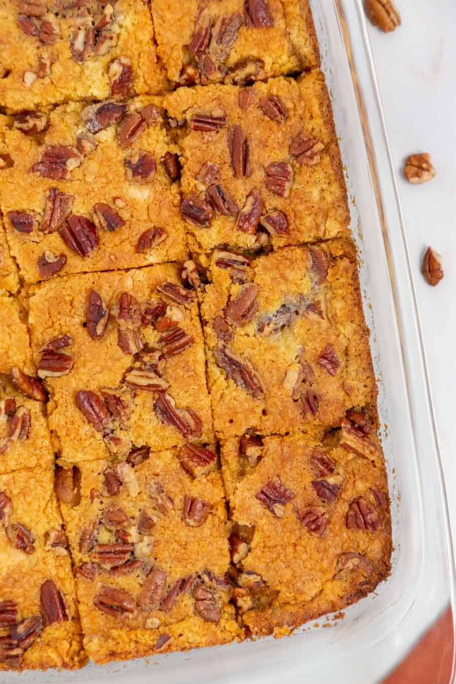 baking dish of the pumpkin dump cake