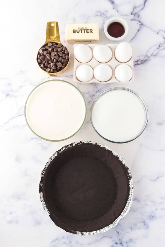 ingredients for french silk pie