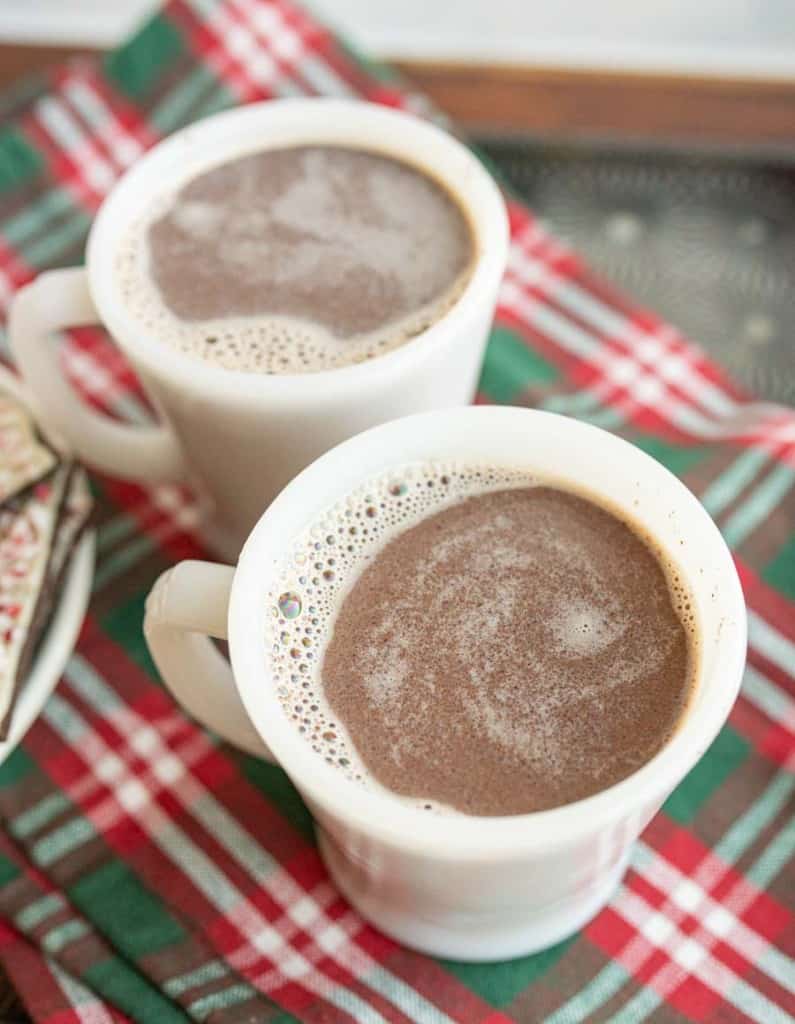 two mugs of mexican hot chocolate