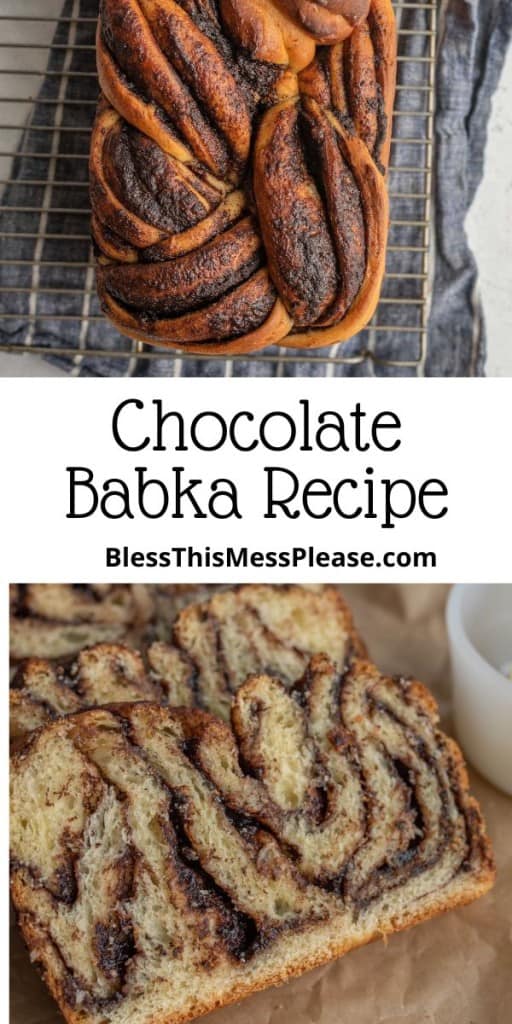 pin for chocolate babka with text