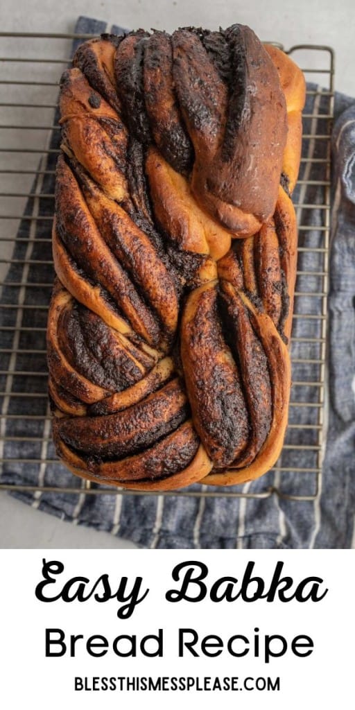 pin for chocolate babka with text