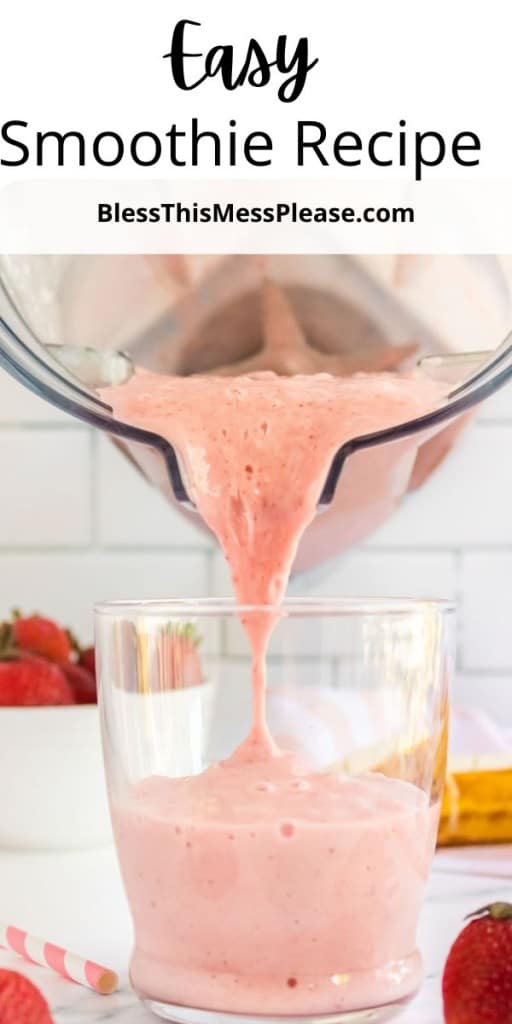 pin for strawberry banana smoothie recipe with text