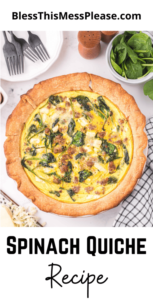 pin for spinach quiche recipe