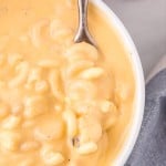 bowl of crock pot mac and cheese