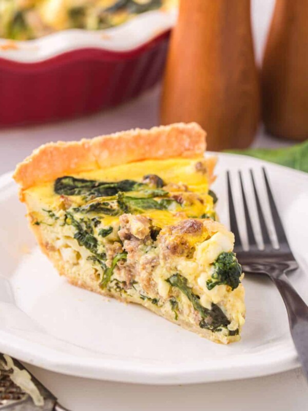 one slice of spinach quiche